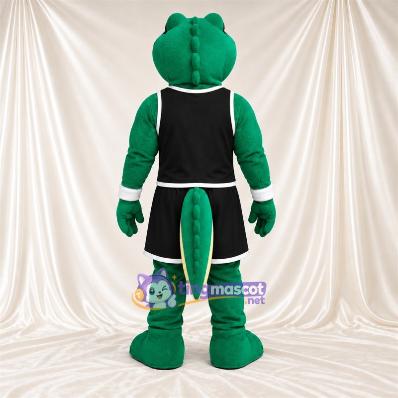 Green Crocodile Mascot Costume - Black Sports Uniform Green Crocodile Mascot Costume - Black Sports Uniform