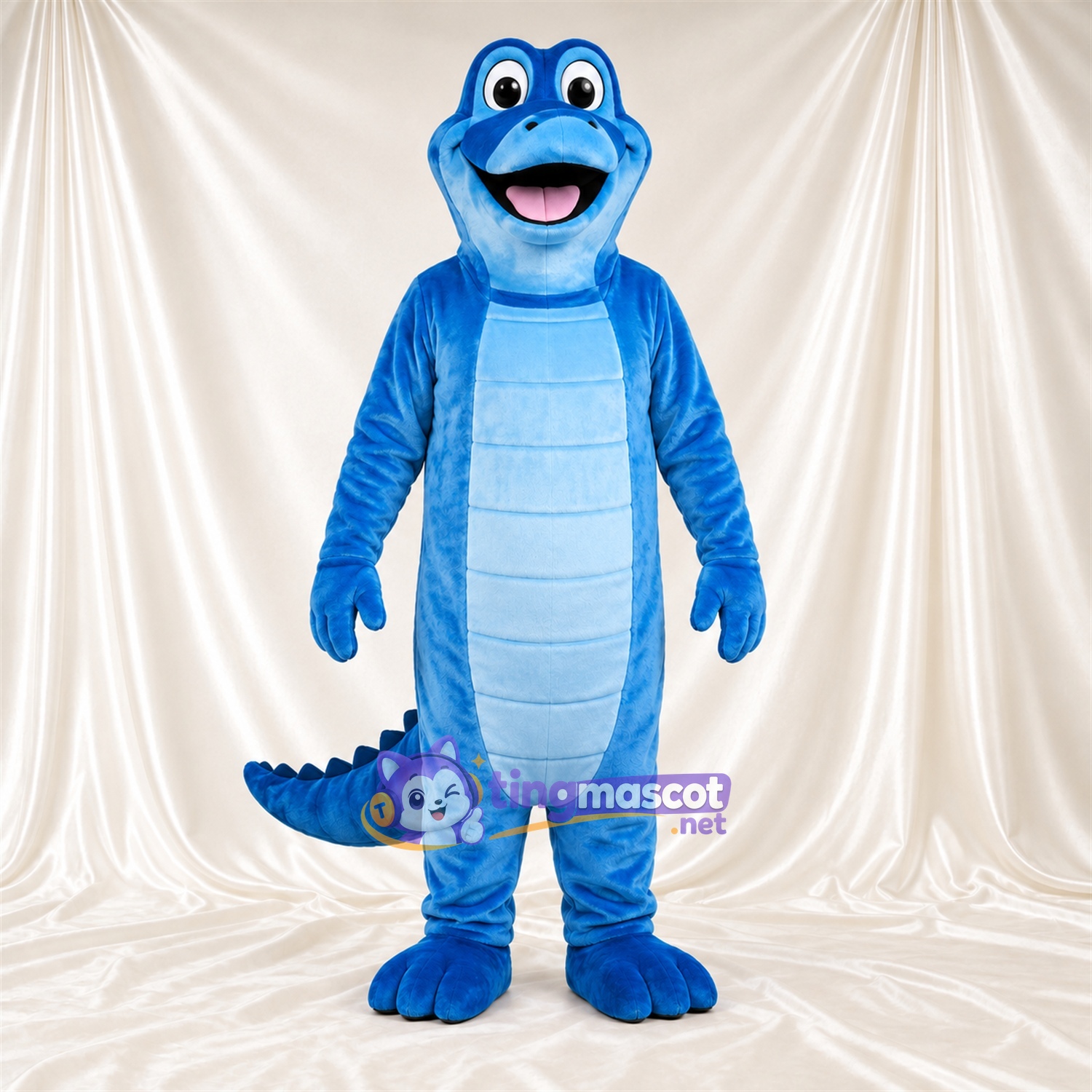 Blue Crocodile Mascot Costume - Light Blue Belly Blue Crocodile Mascot Costume - Light Blue Belly