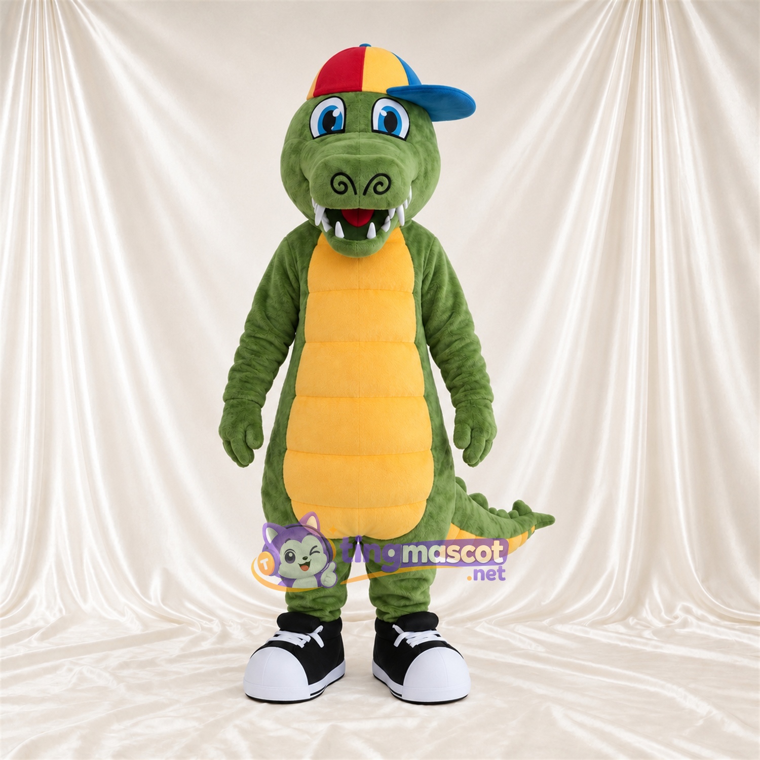 Costume de mascotte Crocodile – vert – Casquette (multicolore) Costume de mascotte Crocodile – vert – Casquette (multicolore)