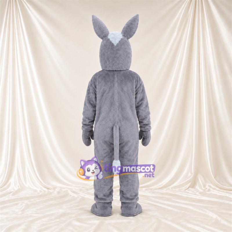 Maskottchenkostüm Esel – grau – Lange Ohren; Gesichtsblässe (weiß) Maskottchenkostüm Esel – grau – Lange Ohren; Gesichtsblässe (weiß)