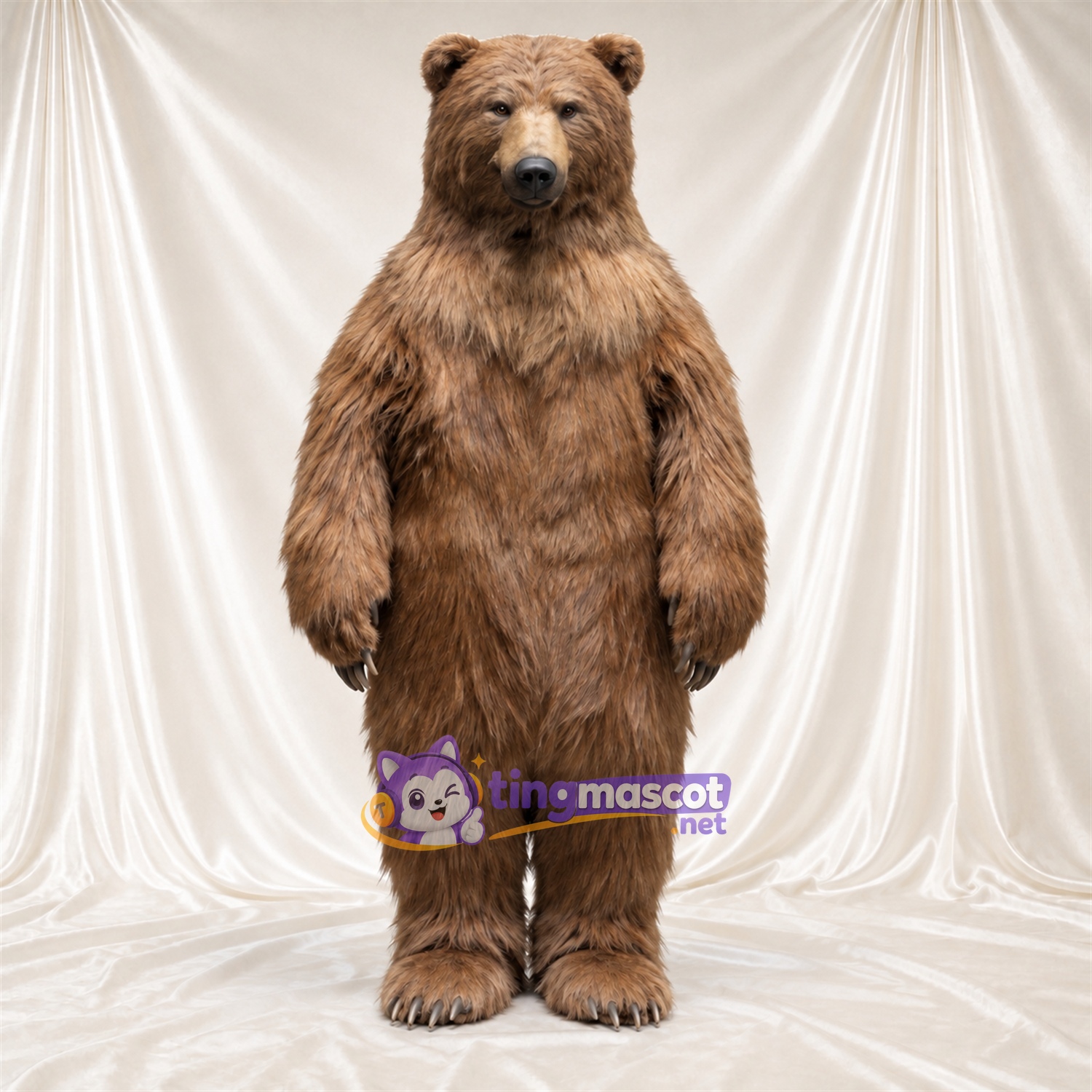 Maskottchenkostüm Bär – braun – Lange Schnauze; Zottelfell Maskottchenkostüm Bär – braun – Lange Schnauze; Zottelfell