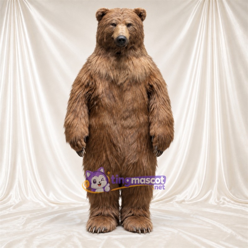 Maskottchenkostüm Bär – braun – Lange Schnauze; Zottelfell Maskottchenkostüm Bär – braun – Lange Schnauze; Zottelfell