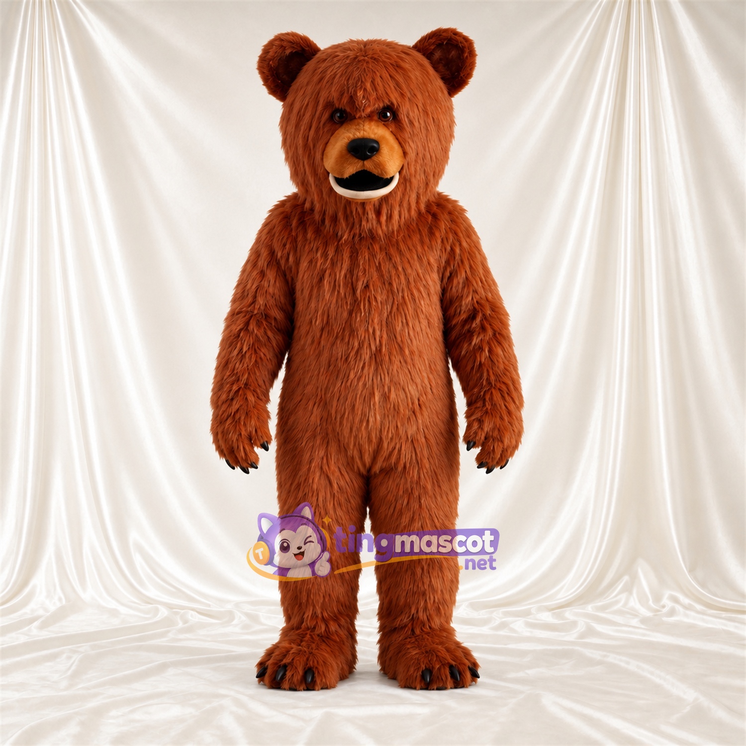 Maskottchenkostüm Bär – braun – Ohren; Zottelfell Maskottchenkostüm Bär – braun – Ohren; Zottelfell