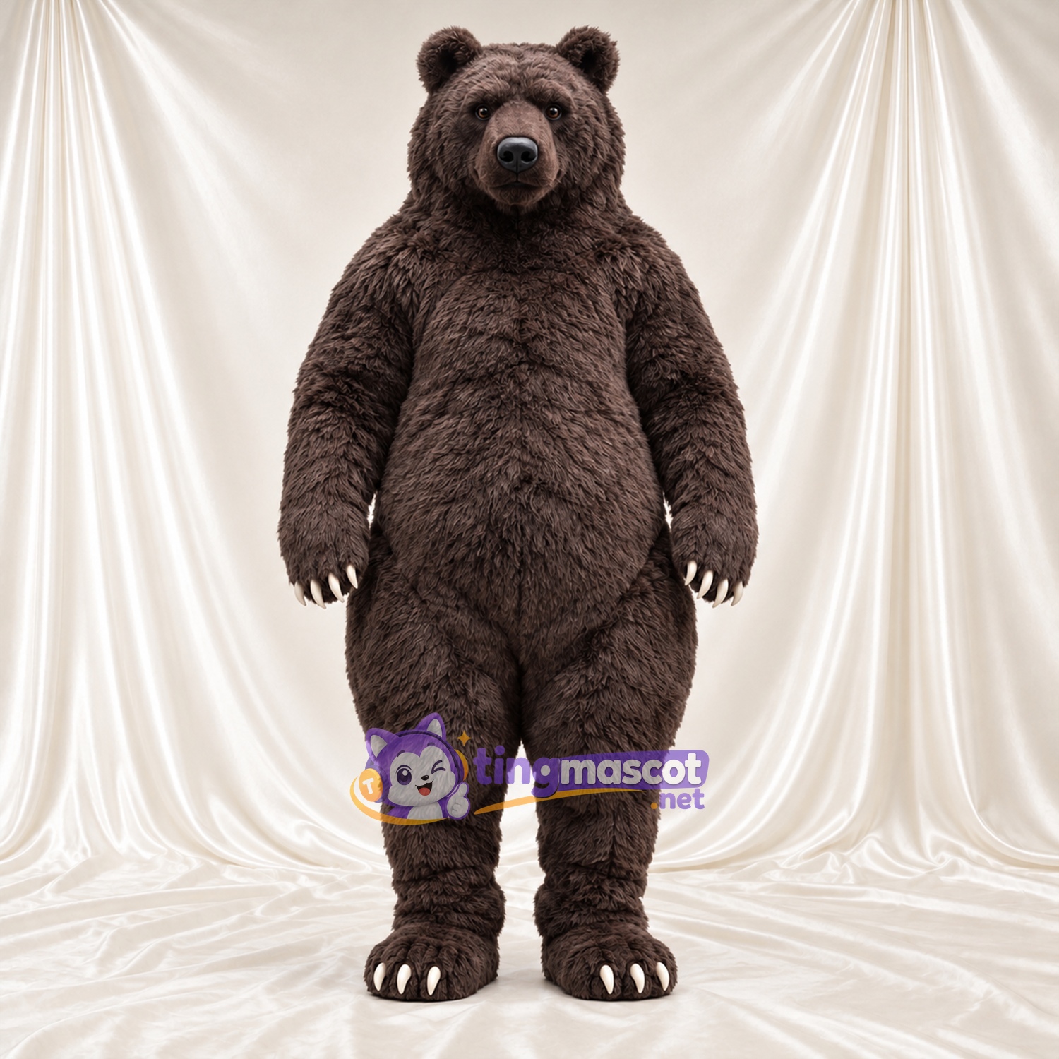 Brown Bear Mascot Costume - Round Belly and White Claws Brown Bear Mascot Costume - Round Belly and White Claws