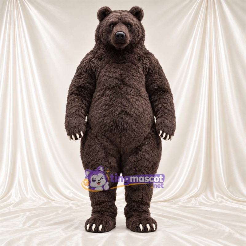 Brown Bear Mascot Costume - Round Belly and White Claws Brown Bear Mascot Costume - Round Belly and White Claws