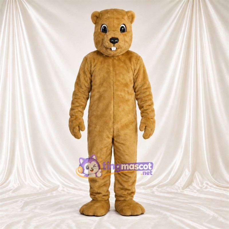Maskottchenkostüm Bär – hellbraun – Kleine runde Ohren; Nase (schwarz) Maskottchenkostüm Bär – hellbraun – Kleine runde Ohren; Nase (schwarz)