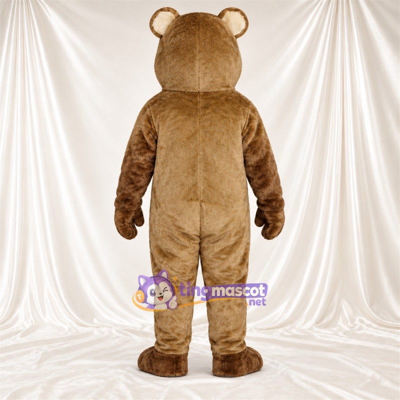 Maskottchenkostüm Bär – braun – Schnauze (creme); Augen (blau) Maskottchenkostüm Bär – braun – Schnauze (creme); Augen (blau)