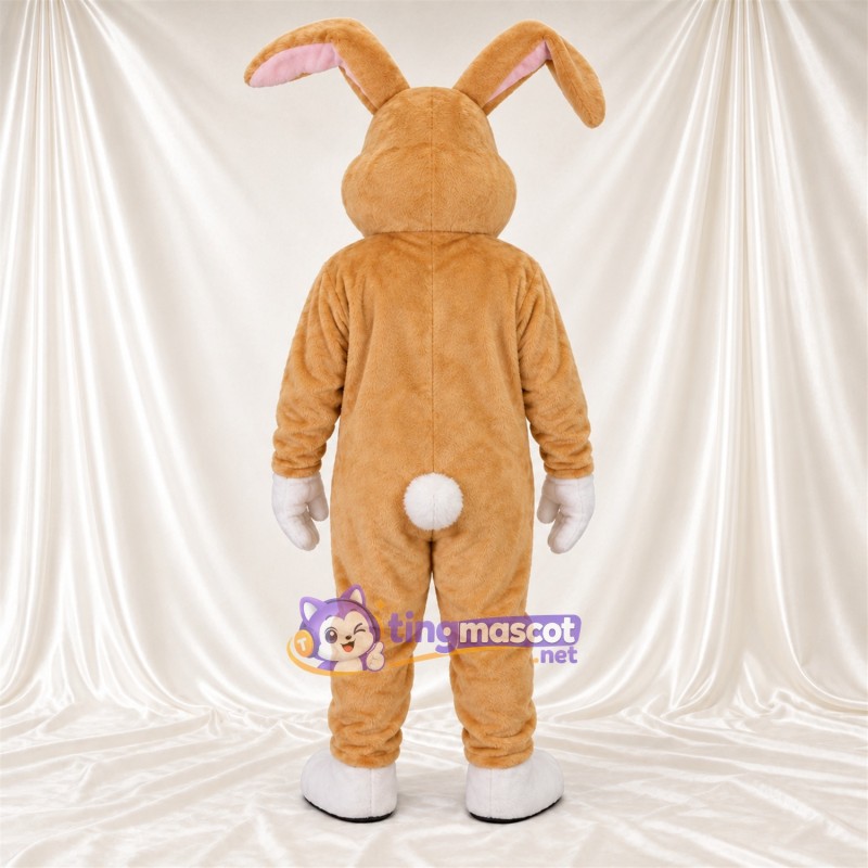 Costume de mascotte Lapin – brun clair – Ventre (blanc); Oreilles Costume de mascotte Lapin – brun clair – Ventre (blanc); Oreilles