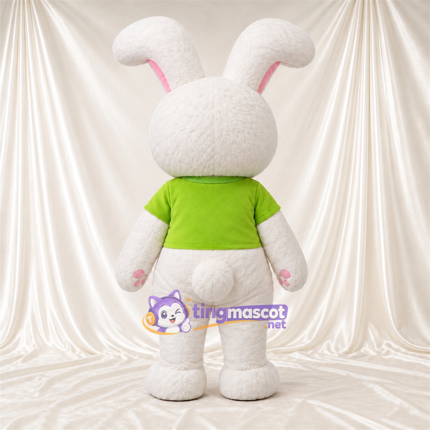 Costume de mascotte Lapin – blanc – Chemise (vert) Costume de mascotte Lapin – blanc – Chemise (vert)