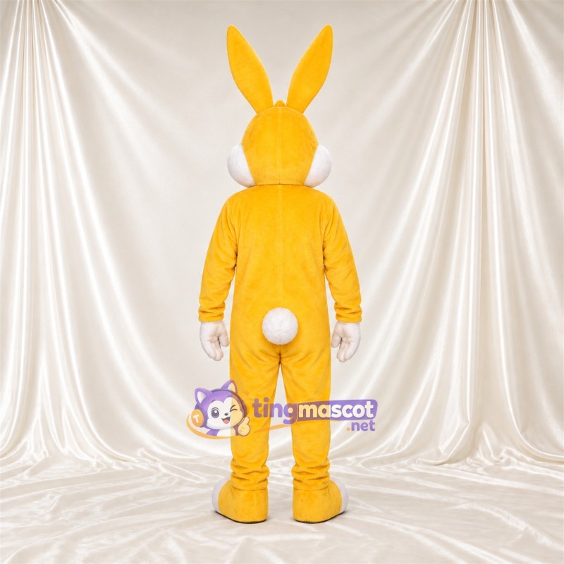 Costume de mascotte Lapin – jaune – Ventre (blanc); Longues oreilles Costume de mascotte Lapin – jaune – Ventre (blanc); Longues oreilles