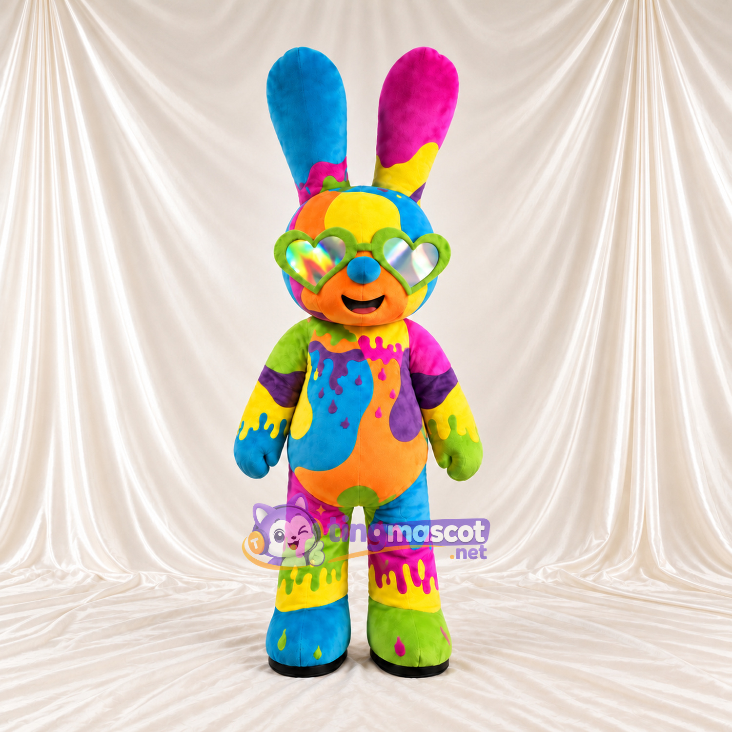 Maskottchenkostüm Hase – mehrfarbig – Sonnenbrille Maskottchenkostüm Hase – mehrfarbig – Sonnenbrille