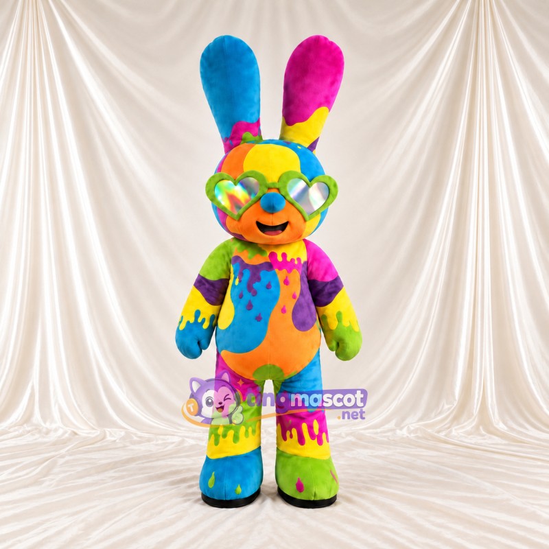 Maskottchenkostüm Hase – mehrfarbig – Sonnenbrille Maskottchenkostüm Hase – mehrfarbig – Sonnenbrille