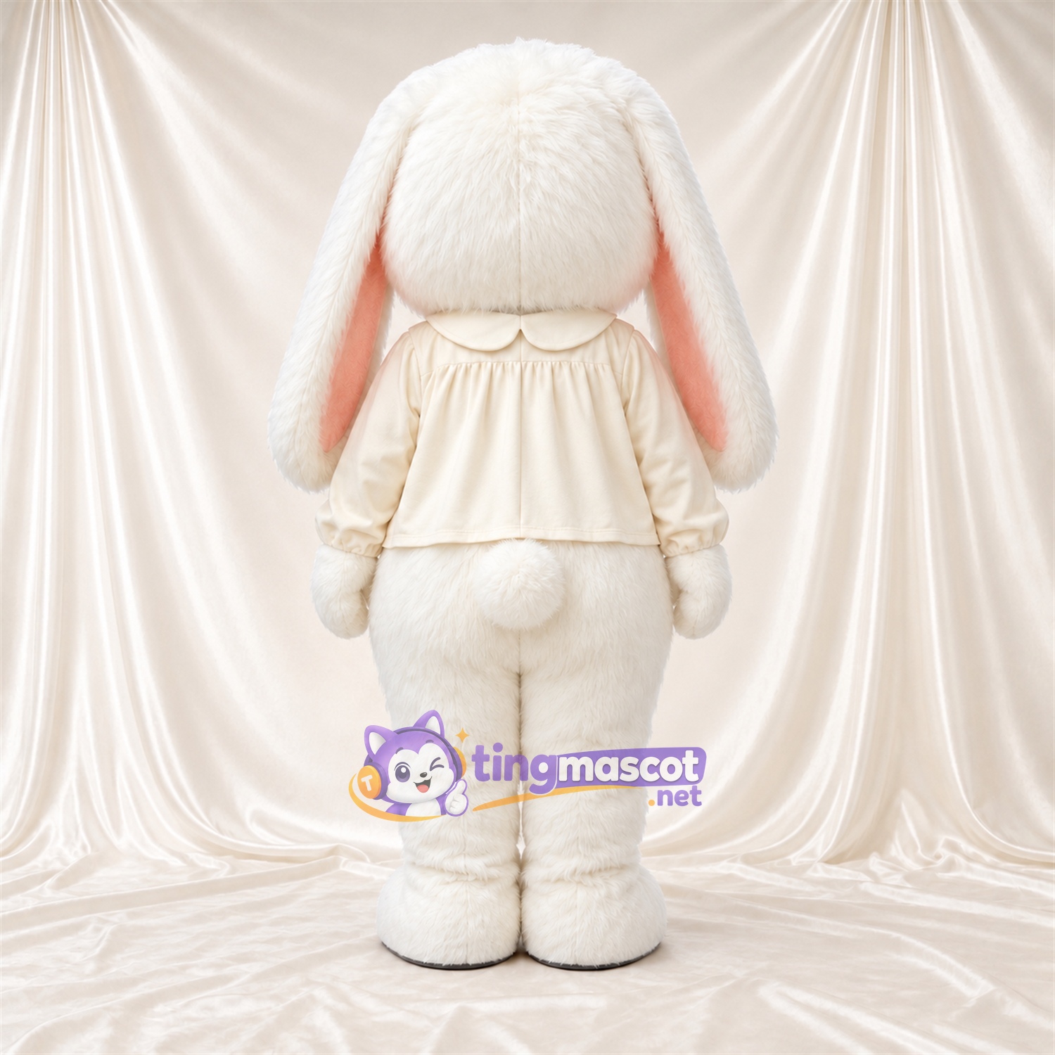 Costume de mascotte Lapin – blanc – Chemisier (crème) Costume de mascotte Lapin – blanc – Chemisier (crème)