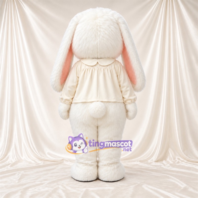 Costume de mascotte Lapin – blanc – Chemisier (crème) Costume de mascotte Lapin – blanc – Chemisier (crème)