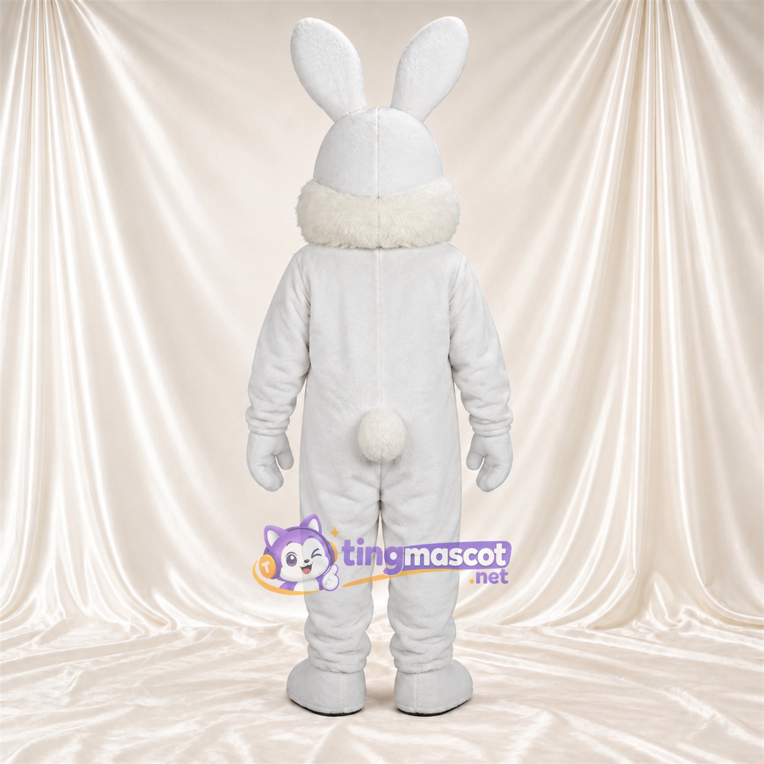 Costume de mascotte Lapin – blanc – Grandes incisives; Tête Costume de mascotte Lapin – blanc – Grandes incisives; Tête