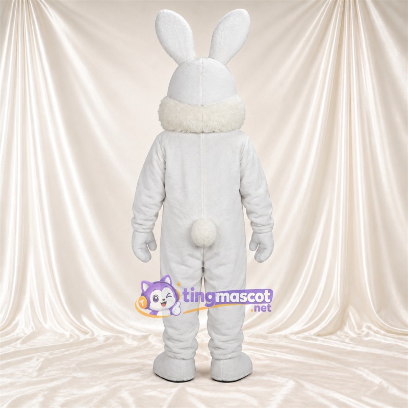 Costume de mascotte Lapin – blanc – Grandes incisives; Tête Costume de mascotte Lapin – blanc – Grandes incisives; Tête