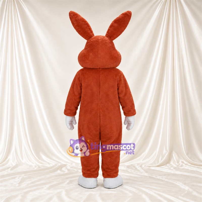 Costume de mascotte Lapin – orange – Ventre (blanc); Longues oreilles Costume de mascotte Lapin – orange – Ventre (blanc); Longues oreilles