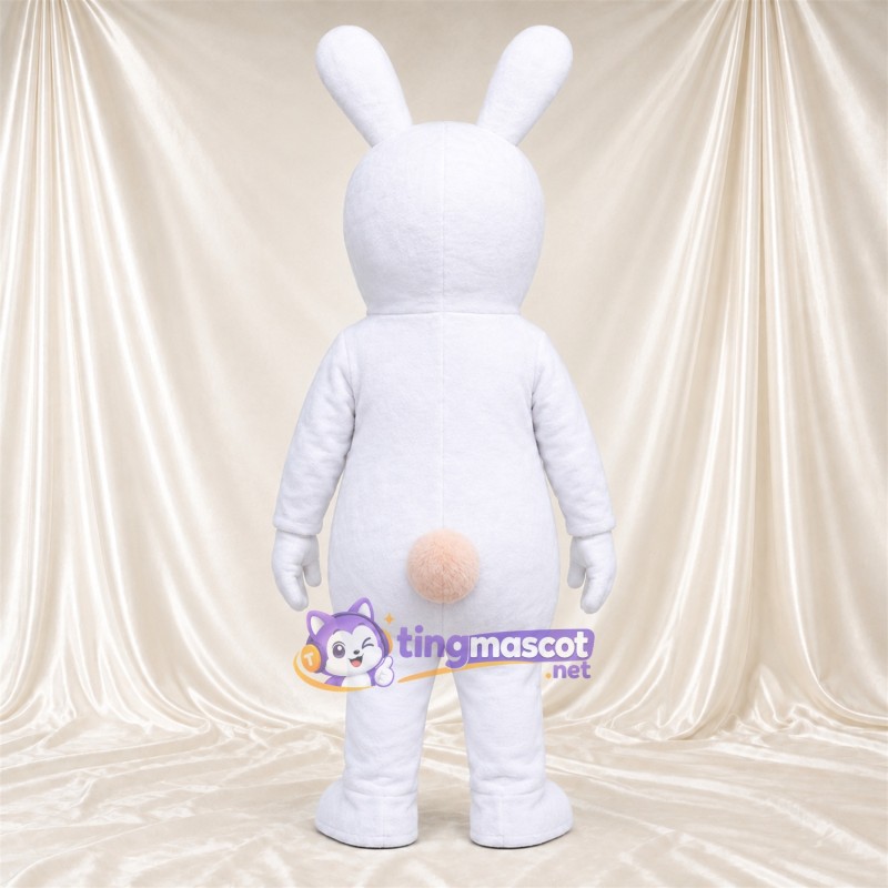 Costume de mascotte Lapin – blanc – Bouche ouverte; Grandes incisives Costume de mascotte Lapin – blanc – Bouche ouverte; Grandes incisives