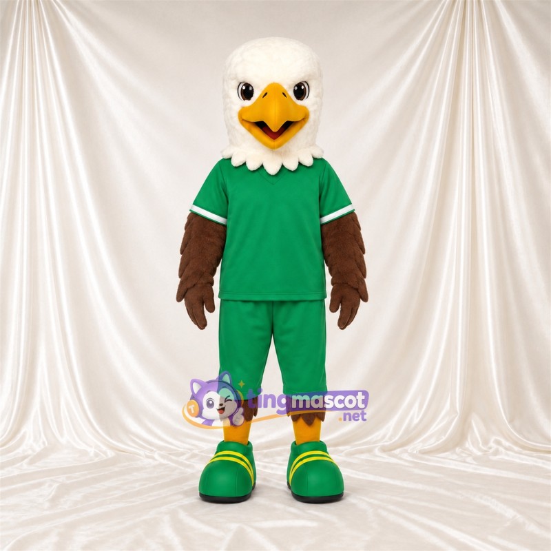 Costume de mascotte Aigle – marron – Chemise (vert); Short Costume de mascotte Aigle – marron – Chemise (vert); Short