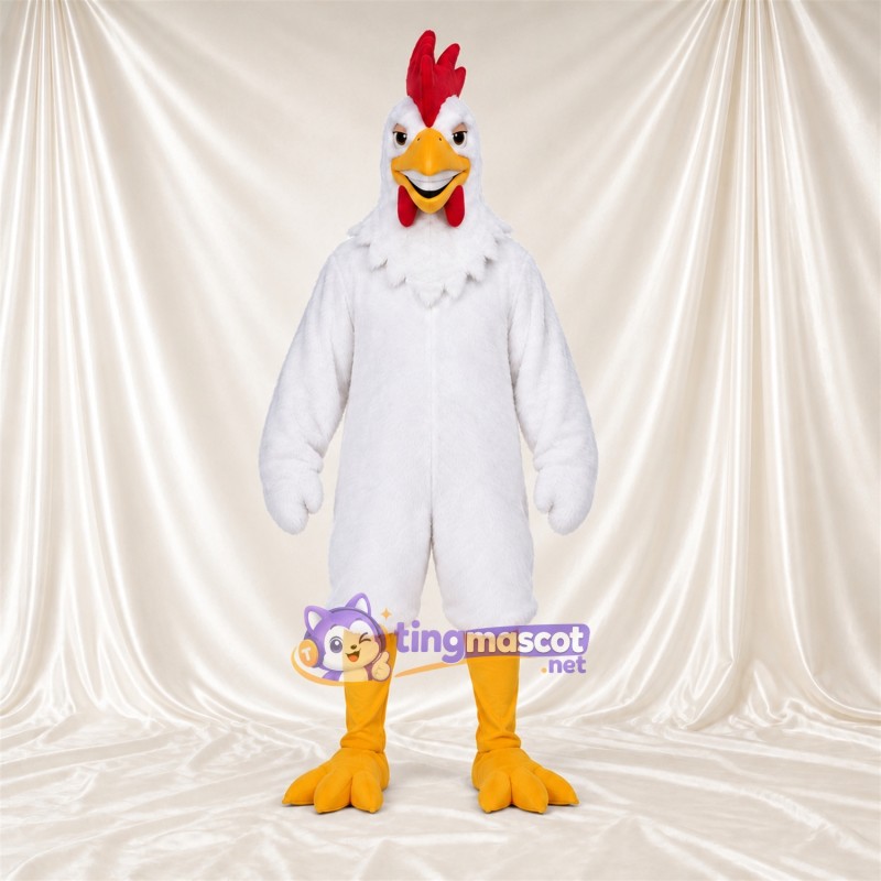 Maskottchenkostüm Huhn – weiß – Beine (gelb) Maskottchenkostüm Huhn – weiß – Beine (gelb)
