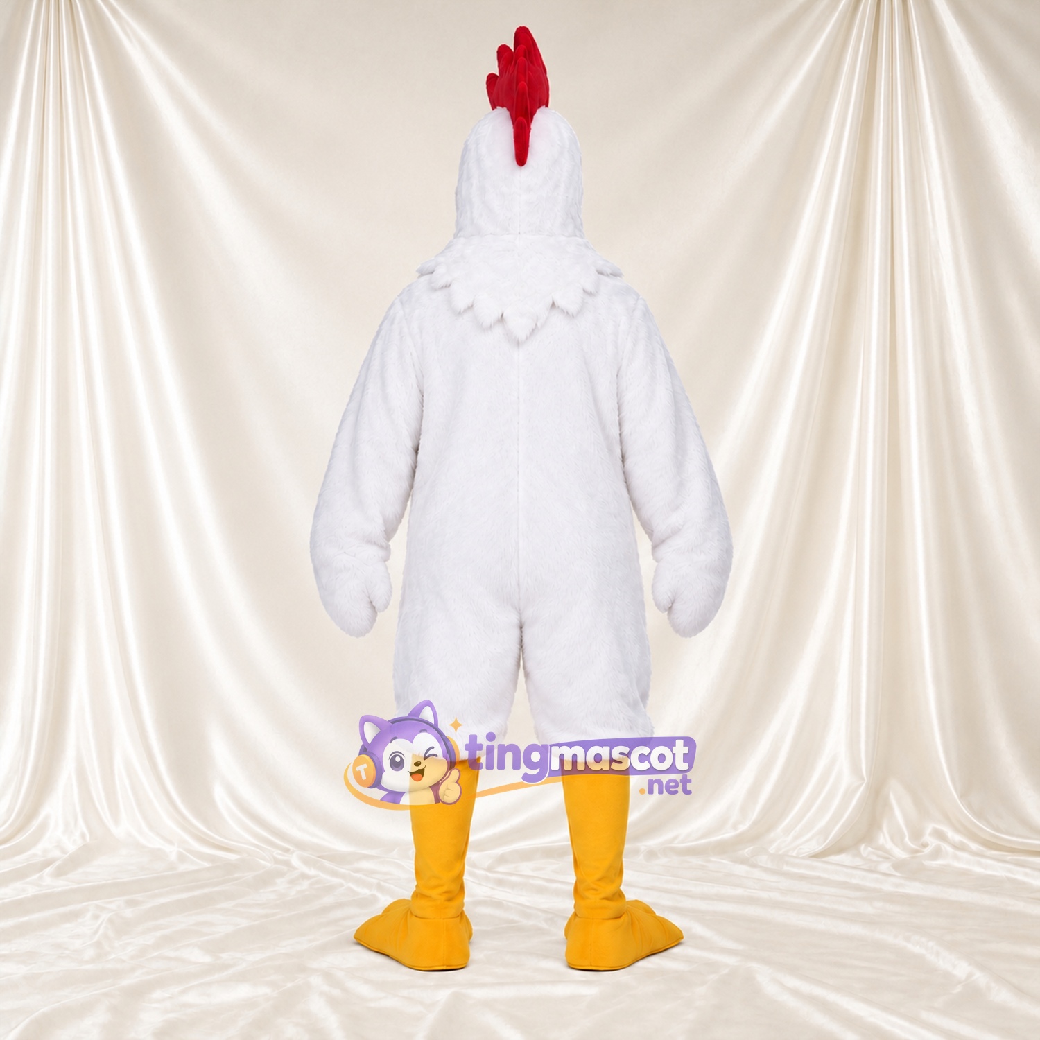 Maskottchenkostüm Huhn – weiß – Beine (gelb) Maskottchenkostüm Huhn – weiß – Beine (gelb)