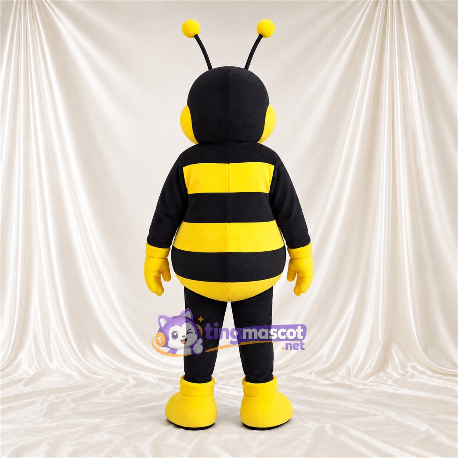 Costume de mascotte Abeille – jaune / noir – Gants (jaune); Pieds (jaune) Costume de mascotte Abeille – jaune / noir – Gants (jaune); Pieds (jaune)