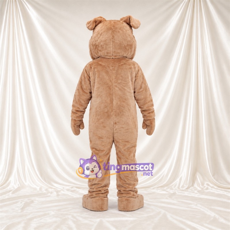 Costume de mascotte Bouledogue – brun clair – Visage; Langue (rose) Costume de mascotte Bouledogue – brun clair – Visage; Langue (rose)