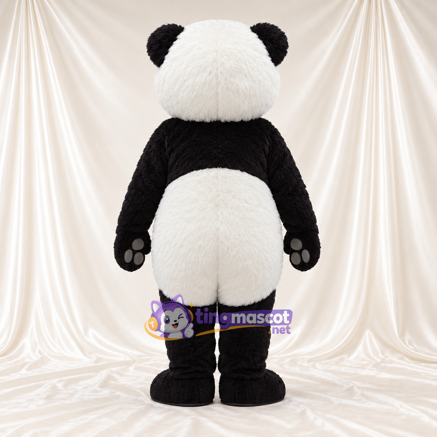 Maskottchenkostüm Panda – schwarz / weiß – Augenflecken; Pfotenballen (grau) Maskottchenkostüm Panda – schwarz / weiß – Augenflecken; Pfotenballen (grau)