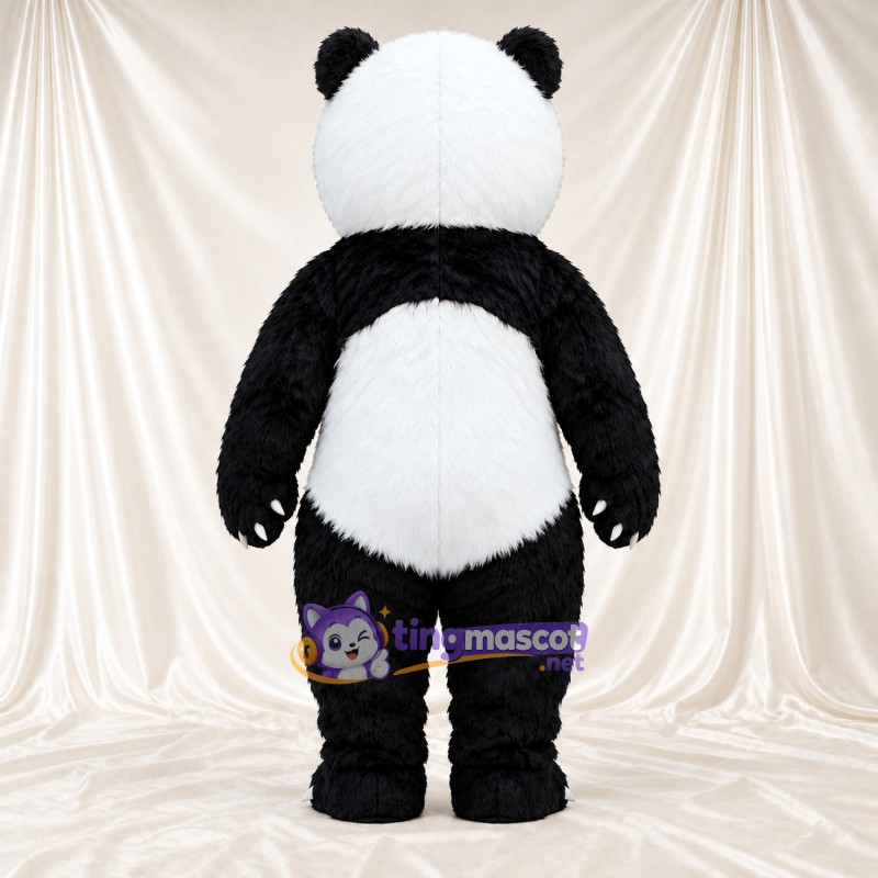 Black and White Panda Mascot Costume - Smiling Face and White Claws Black and White Panda Mascot Costume - Smiling Face and White Claws