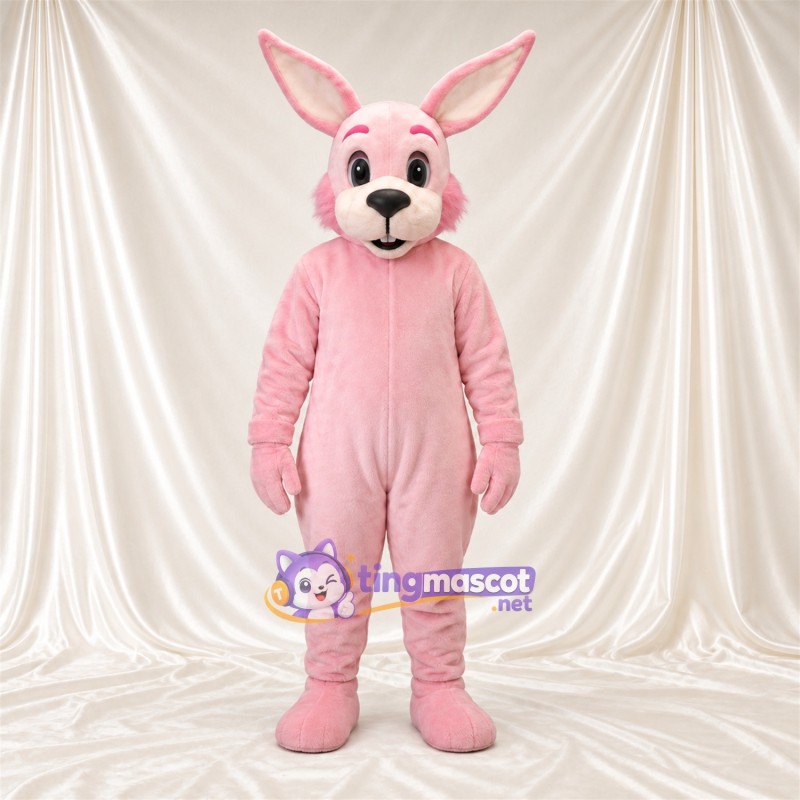 Maskottchenkostüm Hase – rosa – Lange Ohren; Schnauze (weiß) Maskottchenkostüm Hase – rosa – Lange Ohren; Schnauze (weiß)