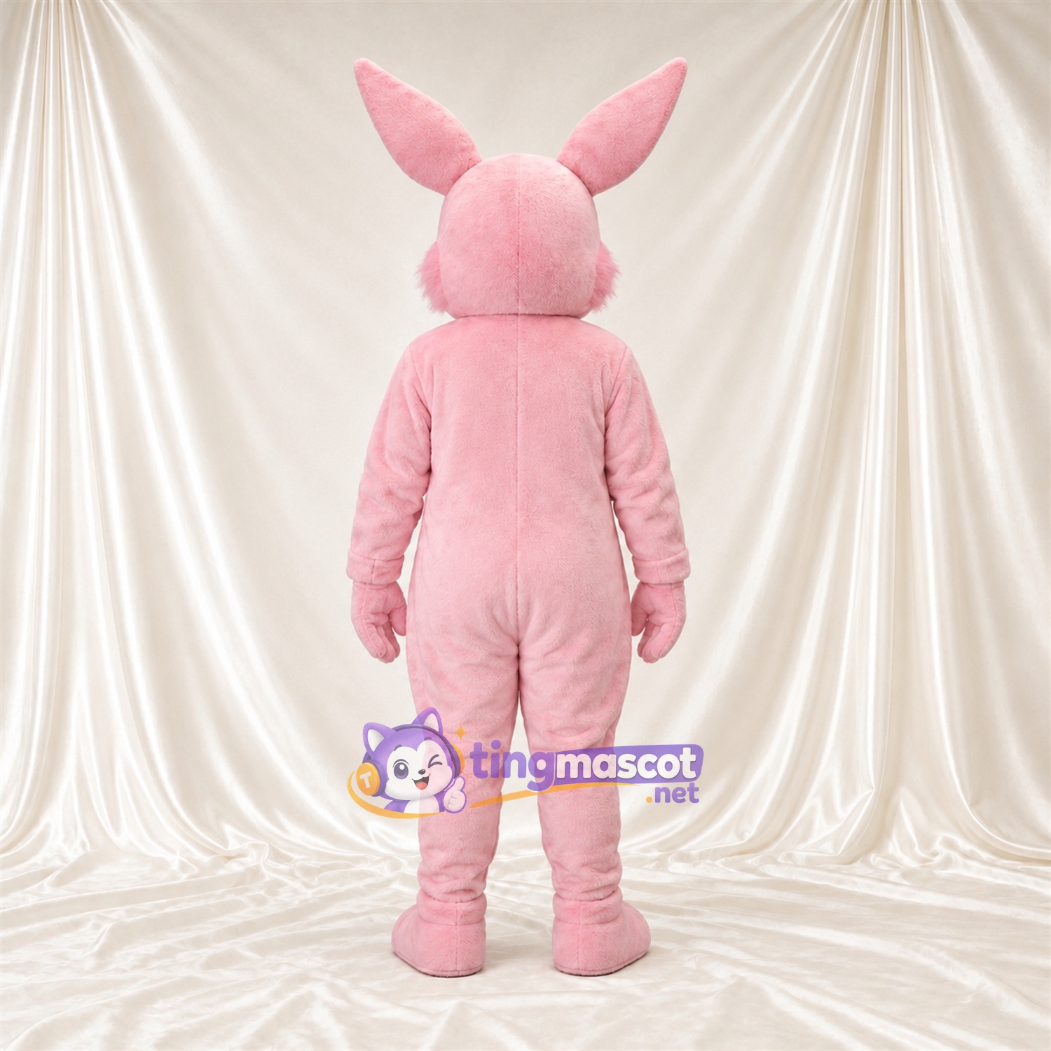Maskottchenkostüm Hase – rosa – Lange Ohren; Schnauze (weiß) Maskottchenkostüm Hase – rosa – Lange Ohren; Schnauze (weiß)