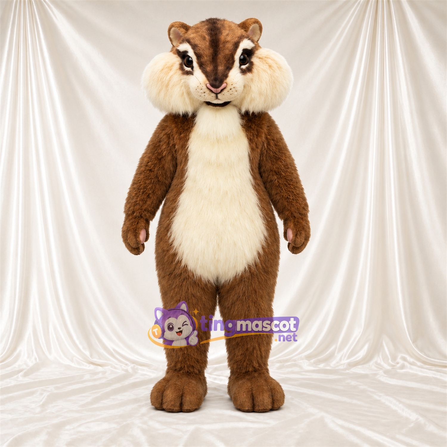Brown Chipmunk Mascot Costume - Cream Belly Brown Chipmunk Mascot Costume - Cream Belly