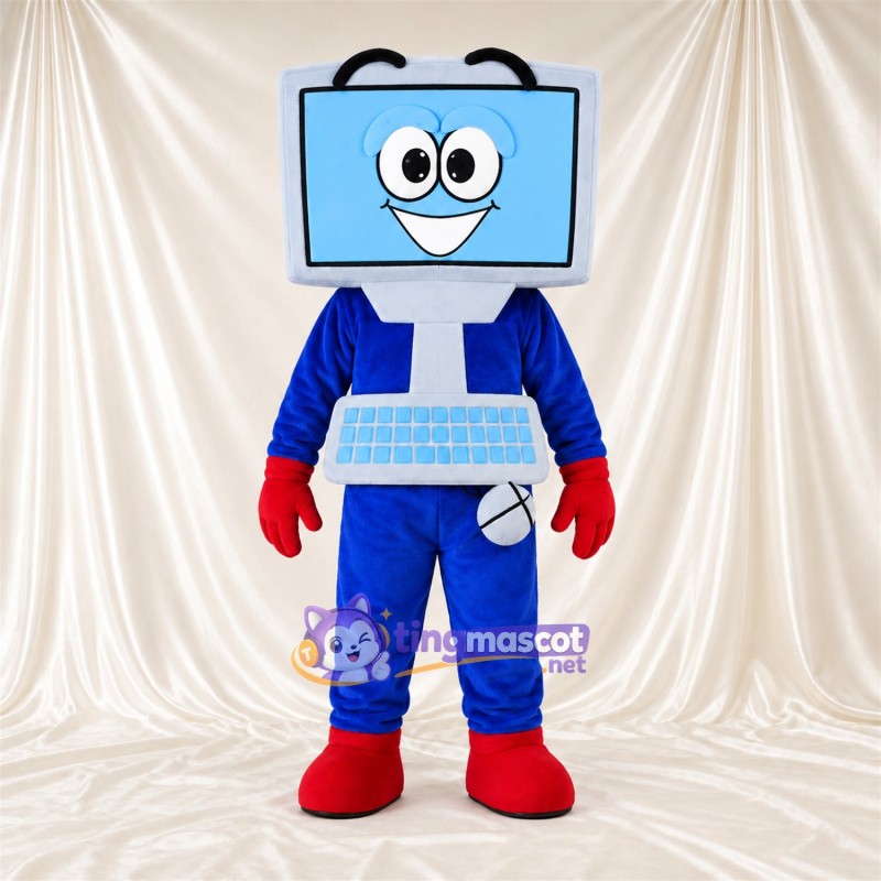 Maskottchenkostüm Computer – blau Maskottchenkostüm Computer – blau