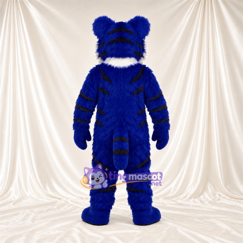 Blue Tiger Mascot Costume - White Belly Blue Tiger Mascot Costume - White Belly