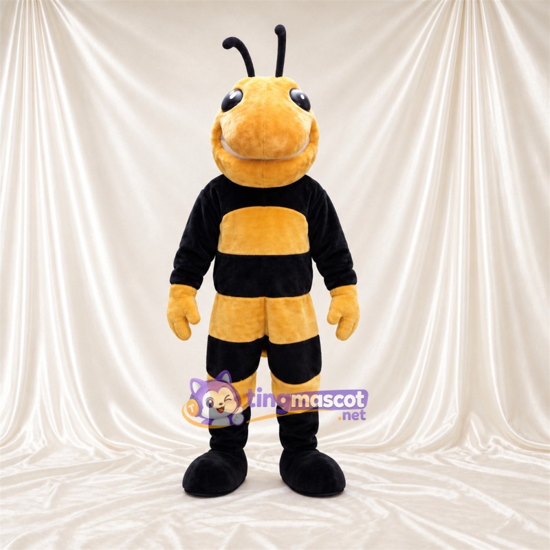 Costume de mascotte Abeille – jaune / noir – Pieds (noir) Costume de mascotte Abeille – jaune / noir – Pieds (noir)