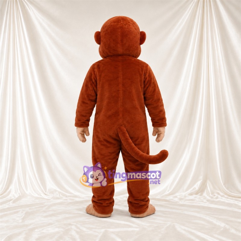 Maskottchenkostüm Affe – braun – Ringelschwanz; Schnauze (hellbraun) Maskottchenkostüm Affe – braun – Ringelschwanz; Schnauze (hellbraun)