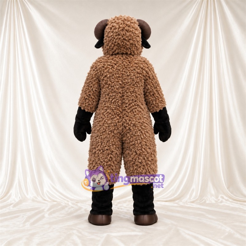 Brown Sheep Mascot Costume - Black Face Brown Sheep Mascot Costume - Black Face