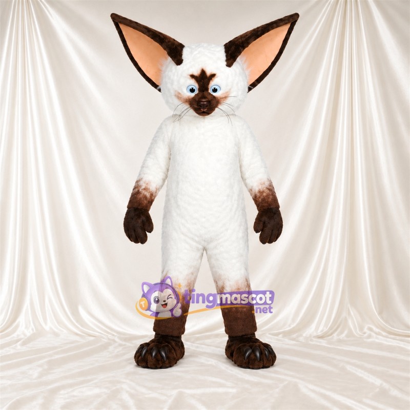 Costume de mascotte Fennec – blanc / marron Costume de mascotte Fennec – blanc / marron