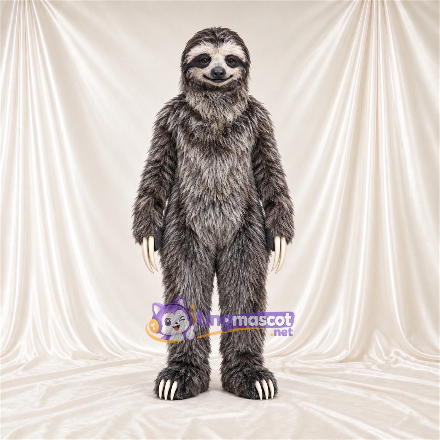 Gray Sloth Mascot Costume Gray Sloth Mascot Costume