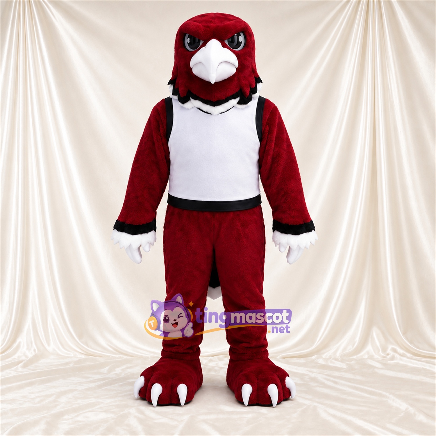 Costume de mascotte Aigle – rouge – Chemise (blanc) Costume de mascotte Aigle – rouge – Chemise (blanc)