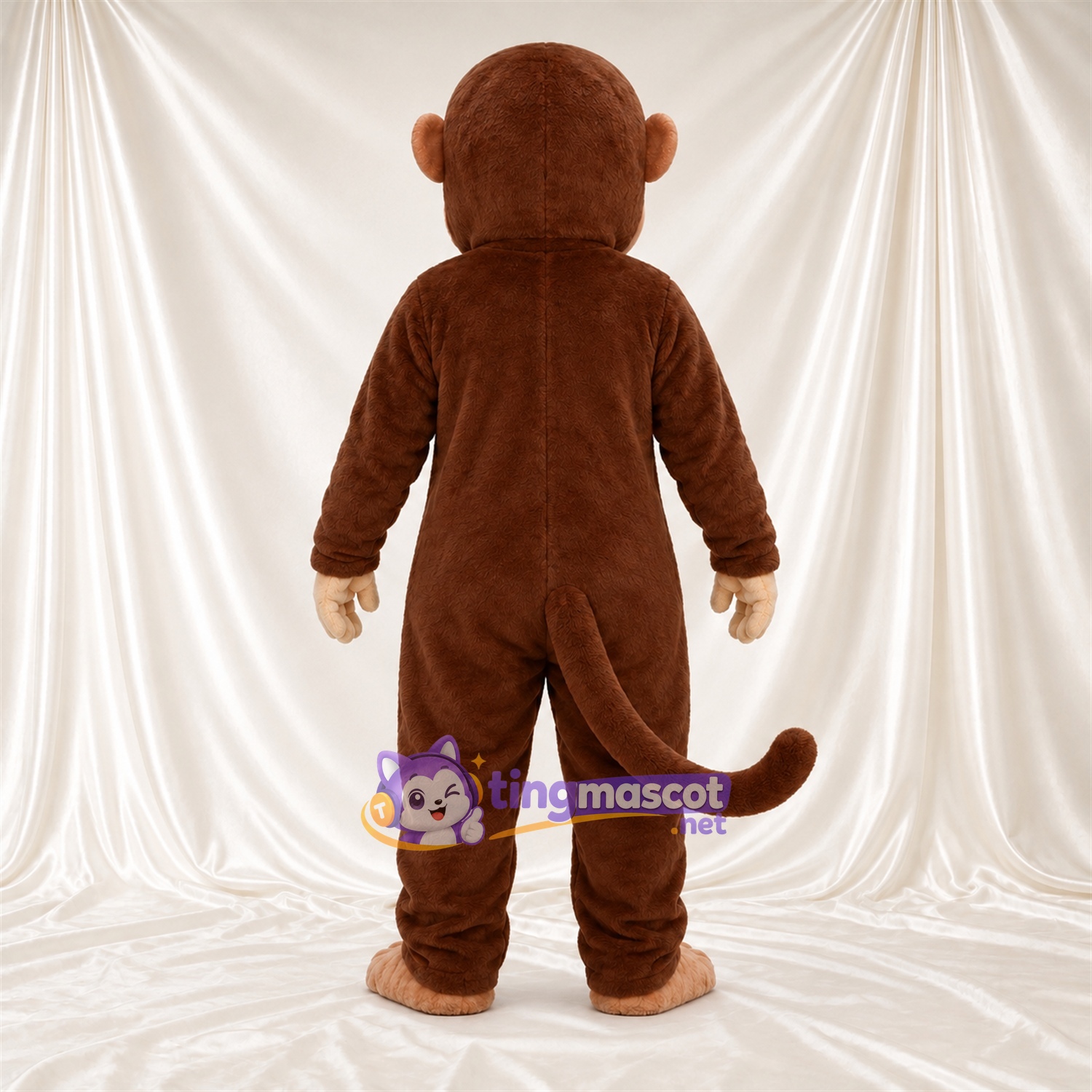 Maskottchenkostüm Affe – braun – Ringelschwanz; Schnauze (hellbraun) Maskottchenkostüm Affe – braun – Ringelschwanz; Schnauze (hellbraun)