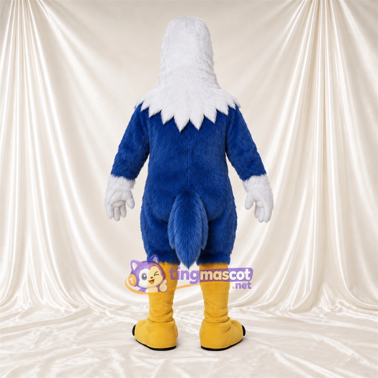 Maskottchenkostüm Adler – blau – Kopf (weiß)