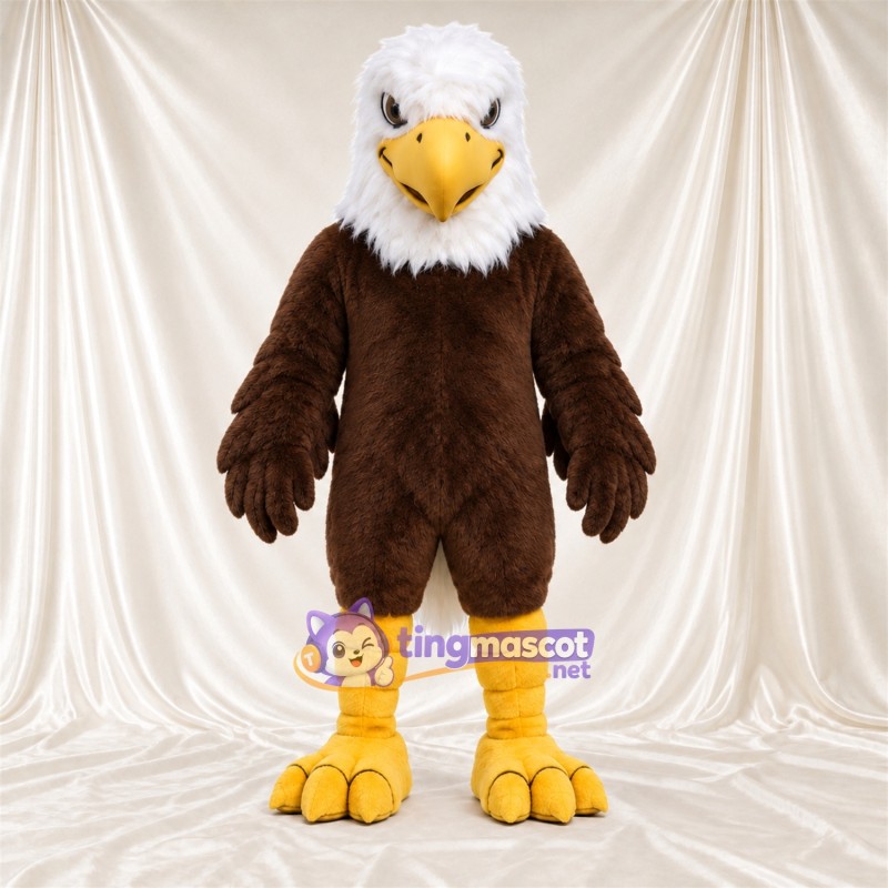 Costume de mascotte Aigle – marron – Queue (blanc); Tête (blanc) Costume de mascotte Aigle – marron – Queue (blanc); Tête (blanc)