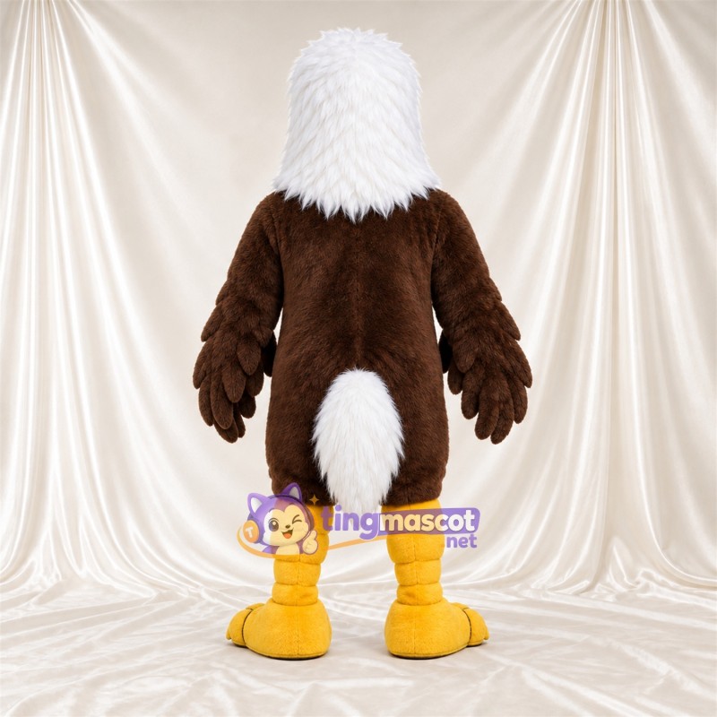 Costume de mascotte Aigle – marron – Queue (blanc); Tête (blanc) Costume de mascotte Aigle – marron – Queue (blanc); Tête (blanc)