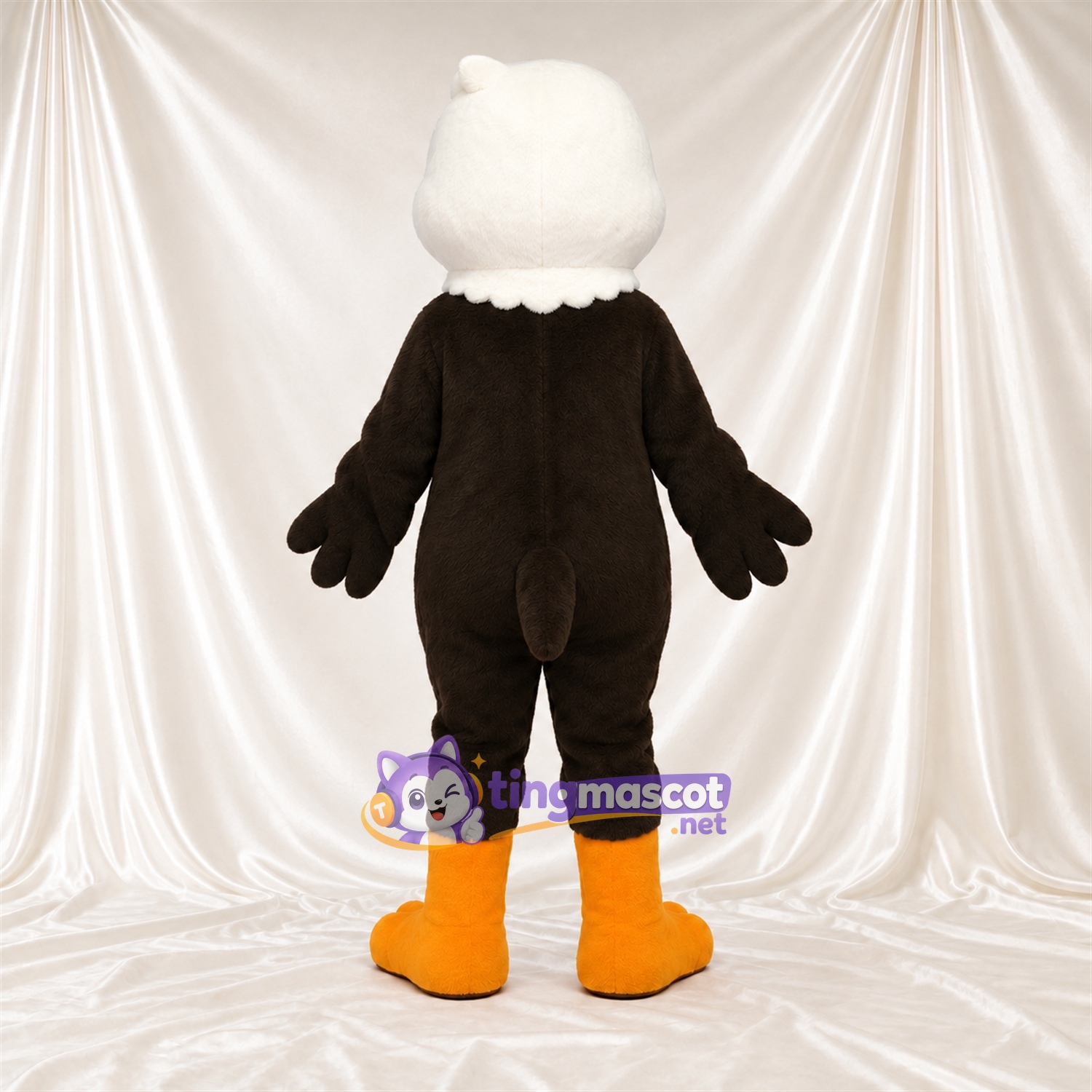 Black and White Eagle Mascot Costume - Orange Feet and Orange Beak Black and White Eagle Mascot Costume - Orange Feet and Orange Beak