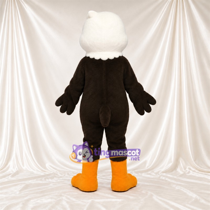 Black and White Eagle Mascot Costume - Orange Feet and Orange Beak Black and White Eagle Mascot Costume - Orange Feet and Orange Beak