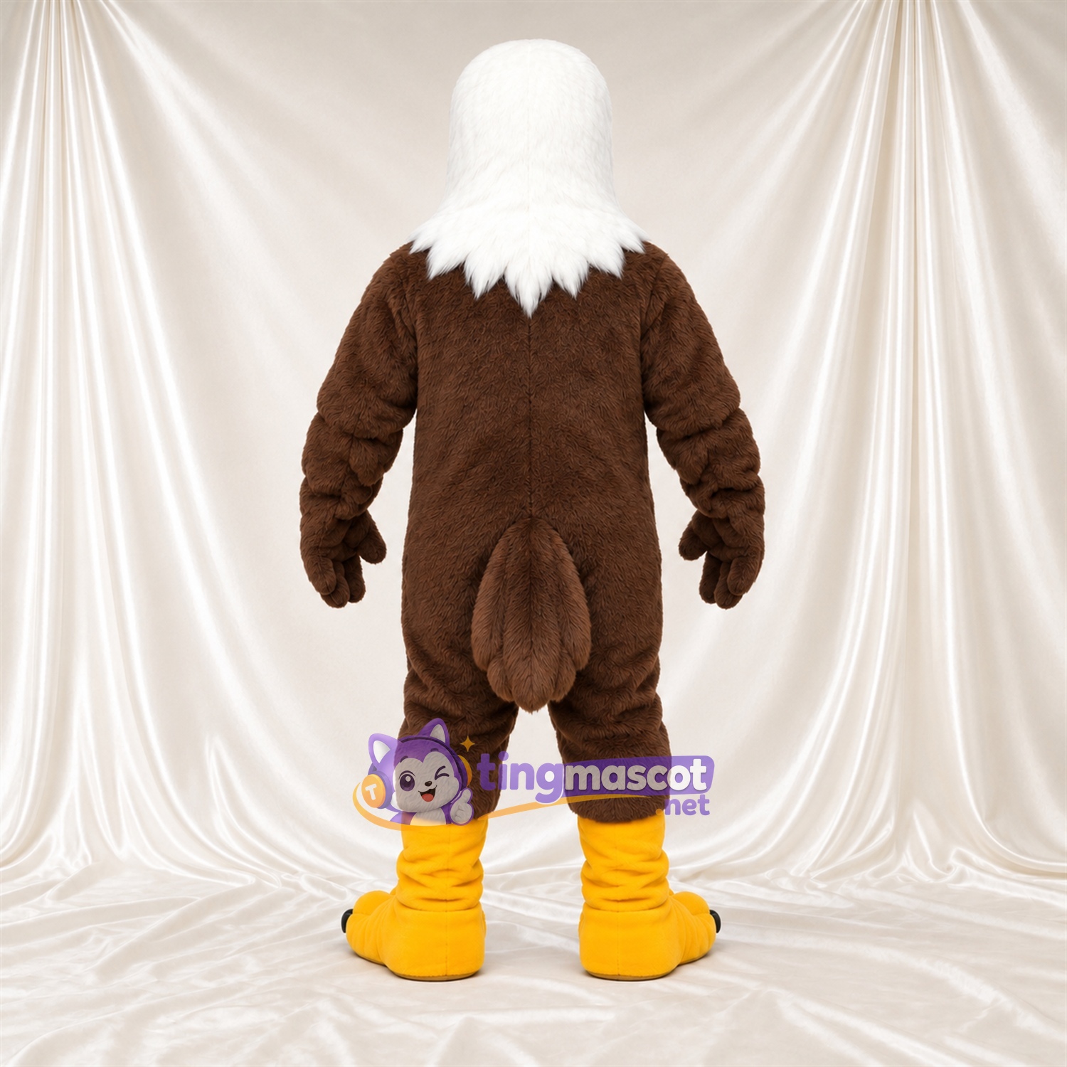 Costume de mascotte Aigle – marron – Sourcils inclinés; Tête (blanc) Costume de mascotte Aigle – marron – Sourcils inclinés; Tête (blanc)