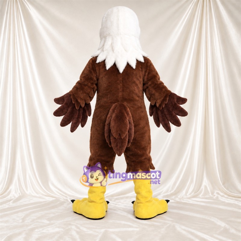 Costume de mascotte Aigle – marron – Bouche ouverte; Tête (blanc) Costume de mascotte Aigle – marron – Bouche ouverte; Tête (blanc)