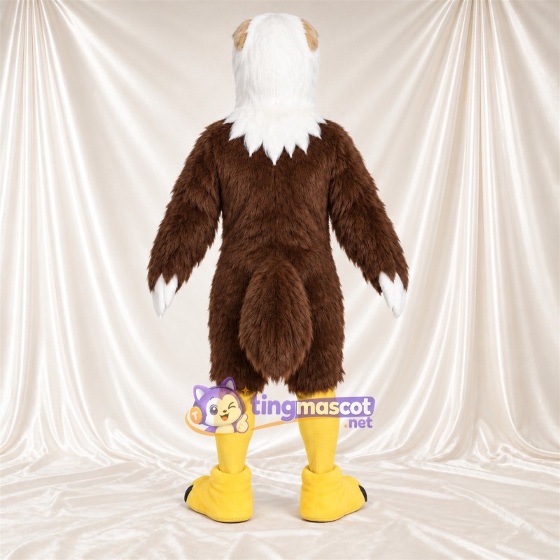Maskottchenkostüm Adler – braun – Zunge (rosa); Kopf (weiß) Maskottchenkostüm Adler – braun – Zunge (rosa); Kopf (weiß)