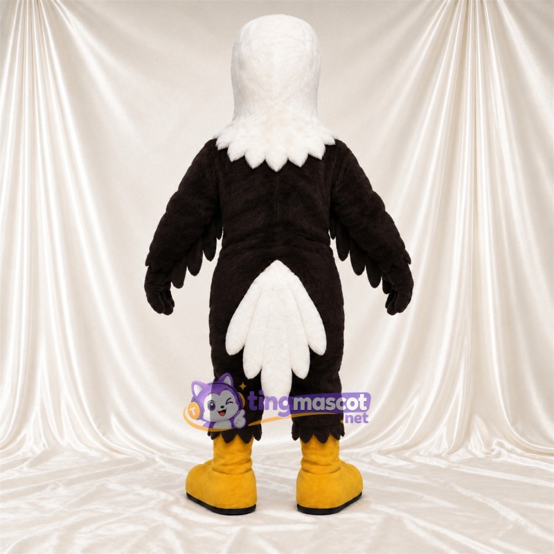 Costume de mascotte Aigle – noir / blanc – Ventre (blanc); Orteils (blanc) Costume de mascotte Aigle – noir / blanc – Ventre (blanc); Orteils (blanc)